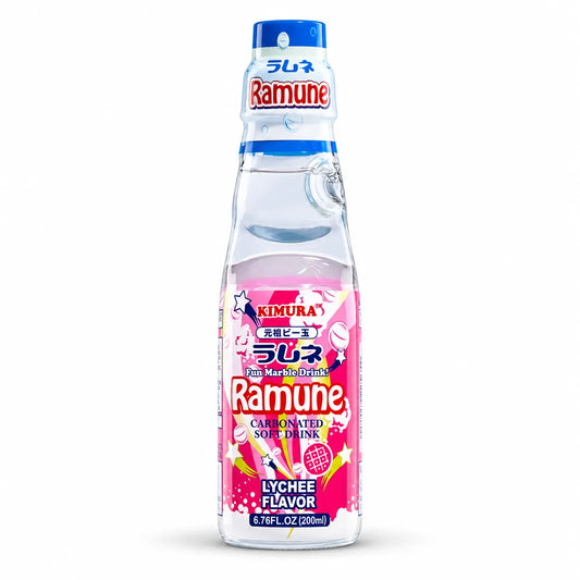 Kimura Ramune Lychee Flavour 200ml bottle