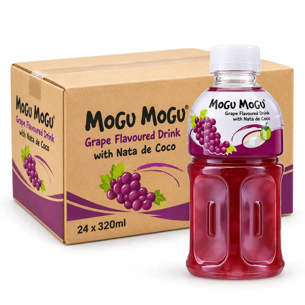 Mogu Mogu Grape Drink with Nata de Coco 320ml bottle