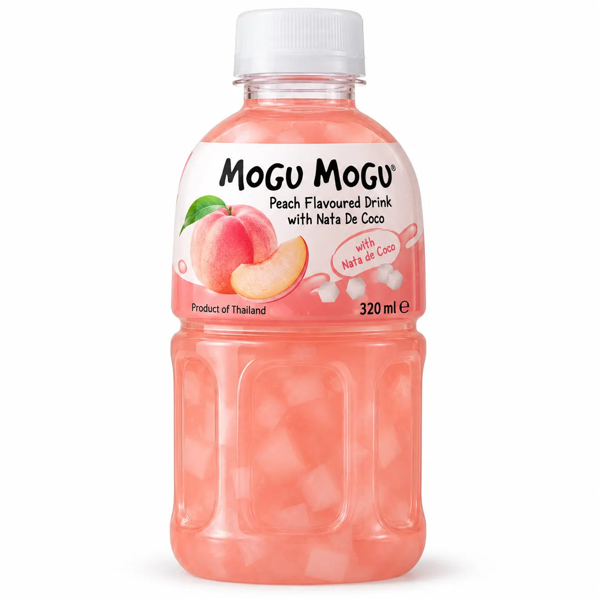 Mogu Mogu Peach Drink with Nata de Coco 320ml bottle