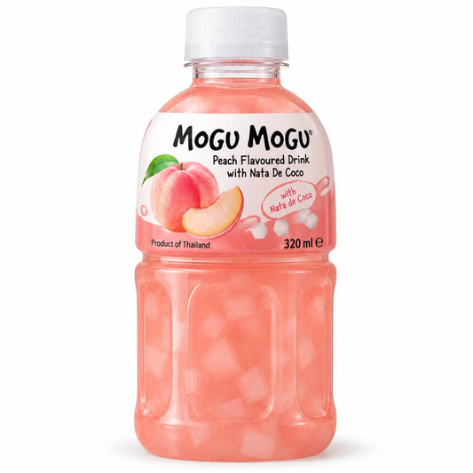 Mogu Mogu Peach Drink with Nata de Coco 320ml bottle
