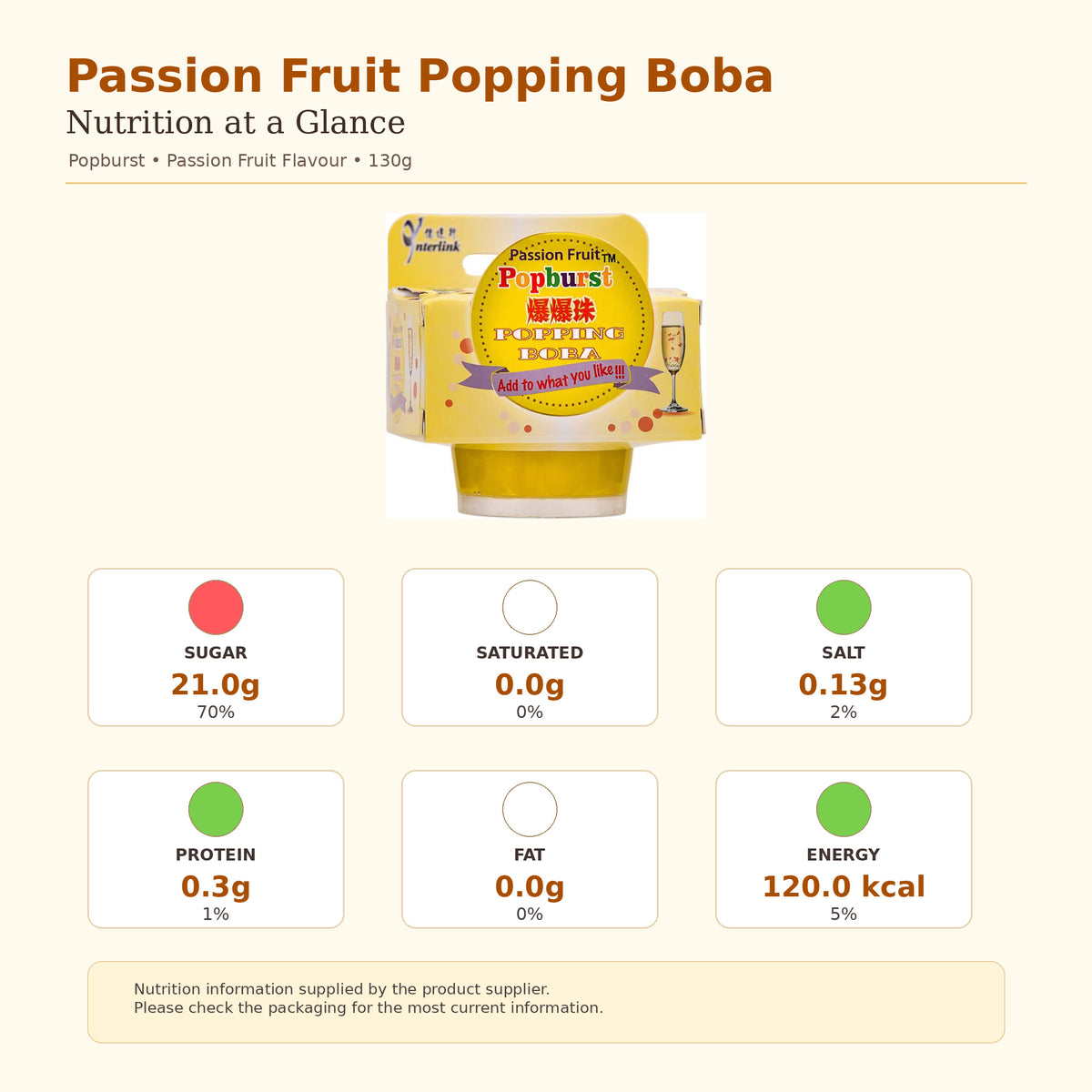 RW Popburst Passion Fruit Popping Boba 130g